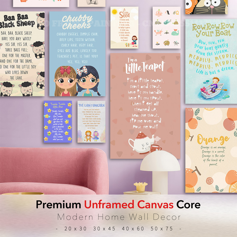 Affiche sur toile avec chanson - Kids Education Rhymes avis et prix